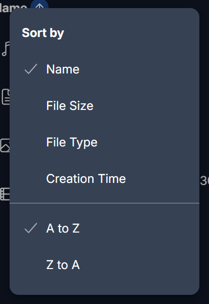 Sort Options