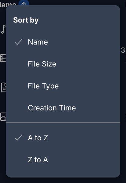 Sort Options